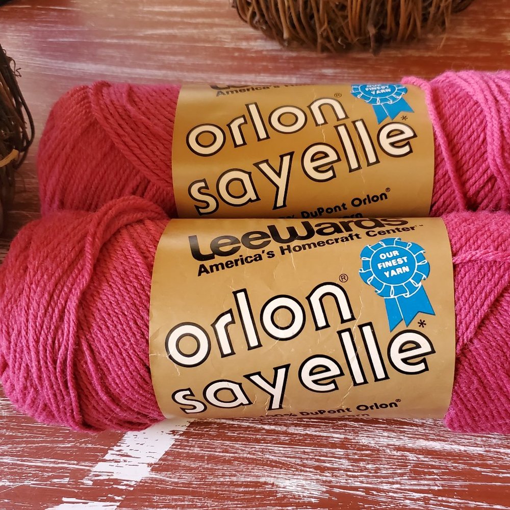 LeeWards Orlon Sayelle Yarn - Med. Old Rose 4-oz - Bundle of 2 - 8 Oz Total